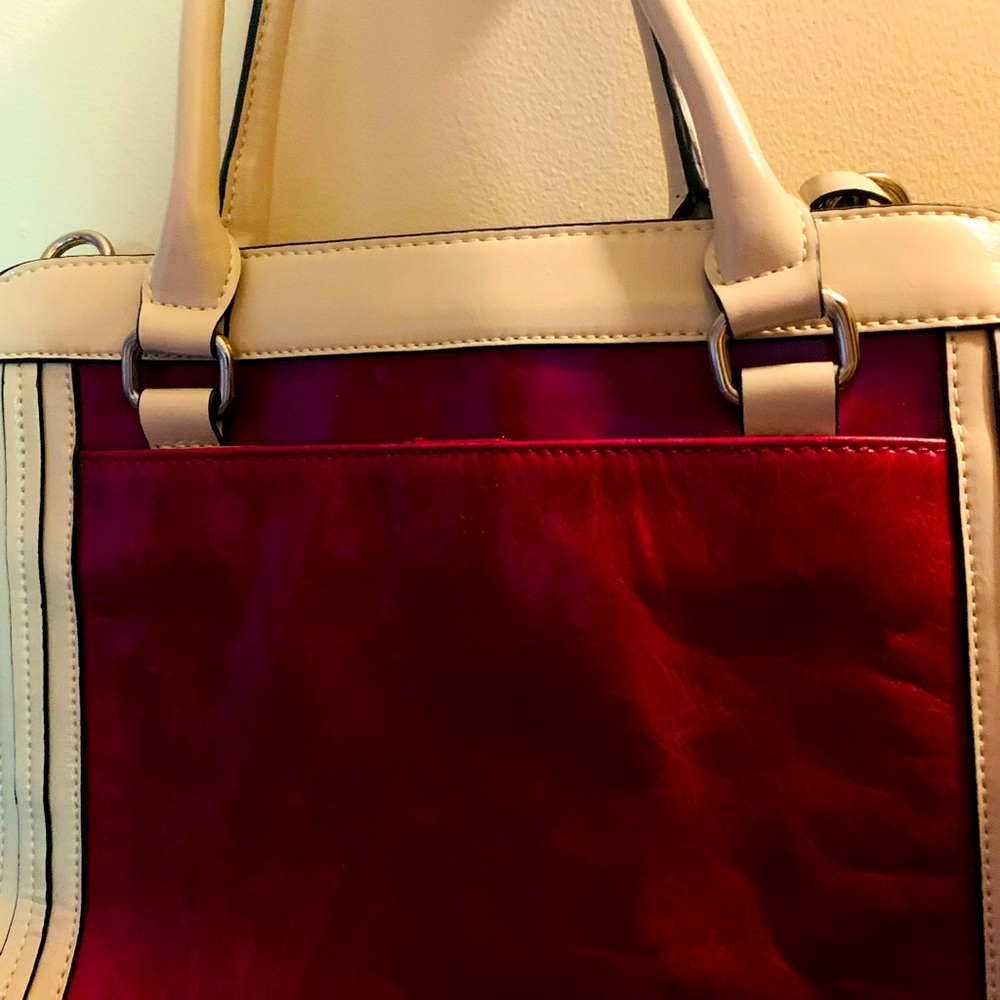 A bright red Giani Bernini purse